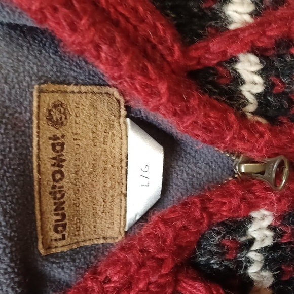 Laundromat Women's Fleece Lined Full Zip Wool Hoodie Sweater Size L - Picture 2 of 8